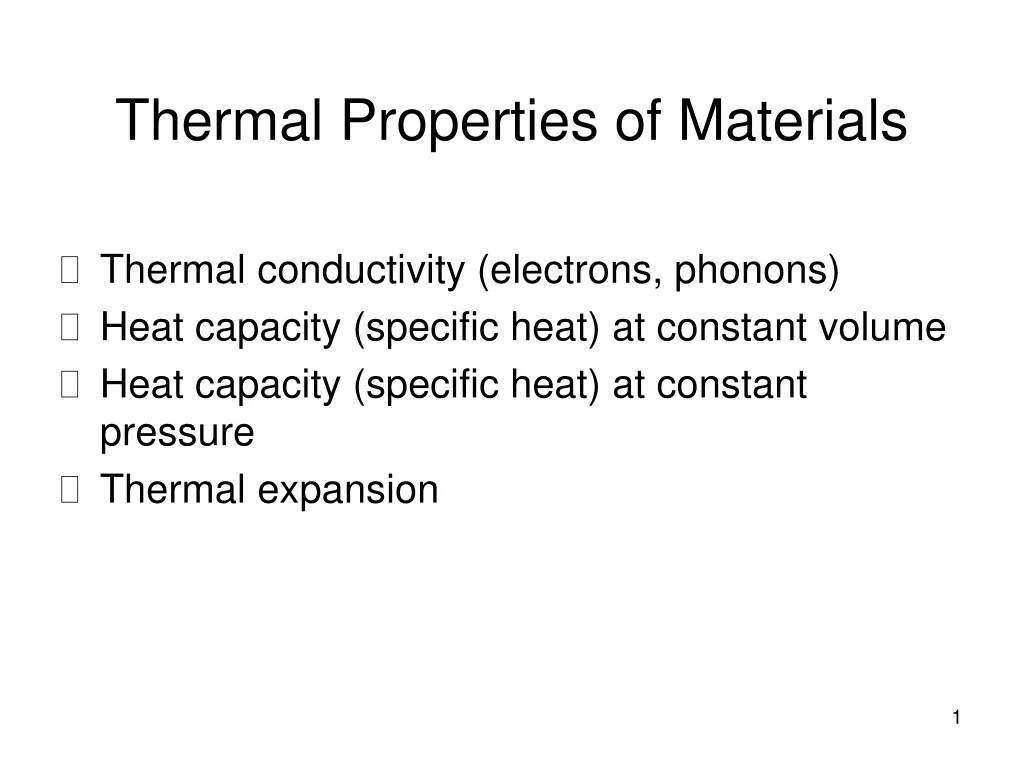 thermal properties of materials