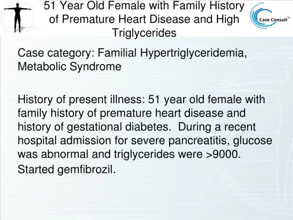 C ase category: Familial Hypertriglyceridemia, Metabolic Syndrome