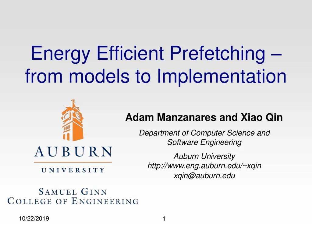 energy efficient prefetching from models to implementation