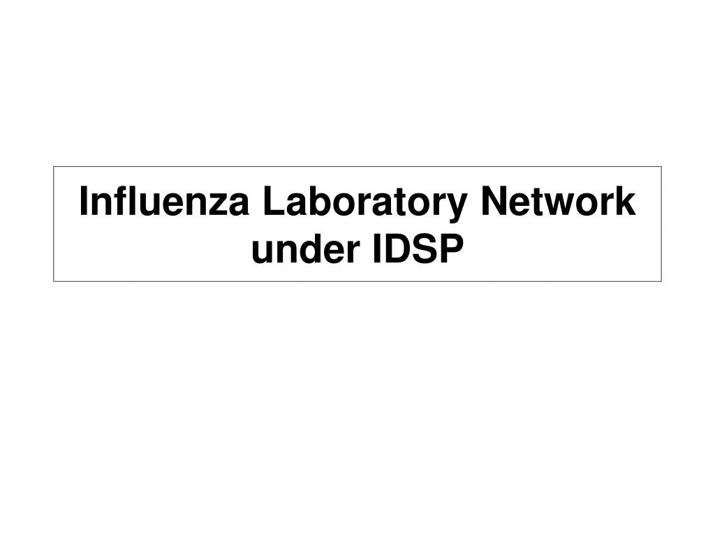 influenza laboratory network under idsp
