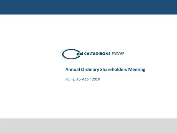 Annual Ordinary Shareholders Meeting