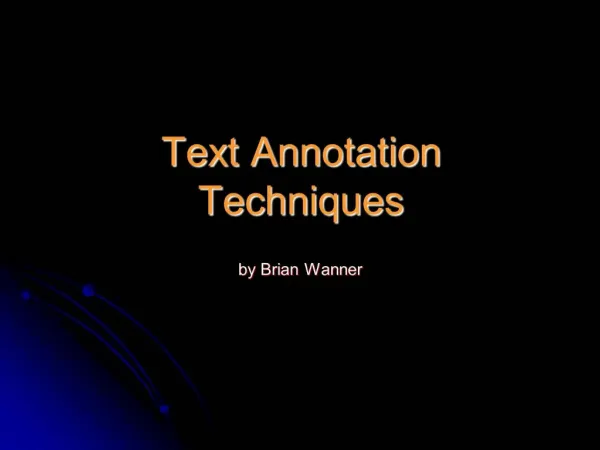Text Annotation Techniques