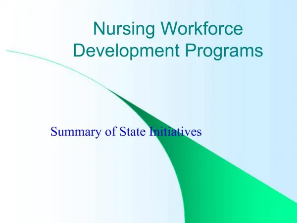 Nursing Workforce Development Programs