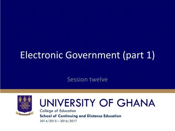 Electronic Government (part 1)