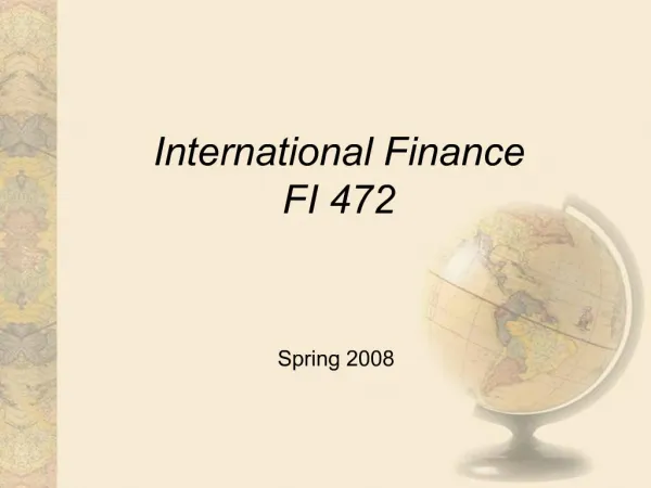 International Finance FI 472