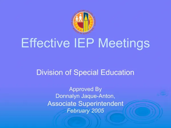 Effective IEP Meetings