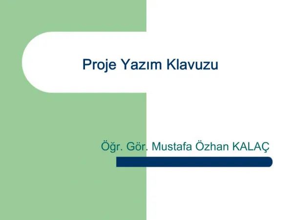 Proje Yazim Klavuzu