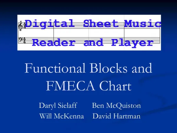 Functional Blocks and FMECA Chart