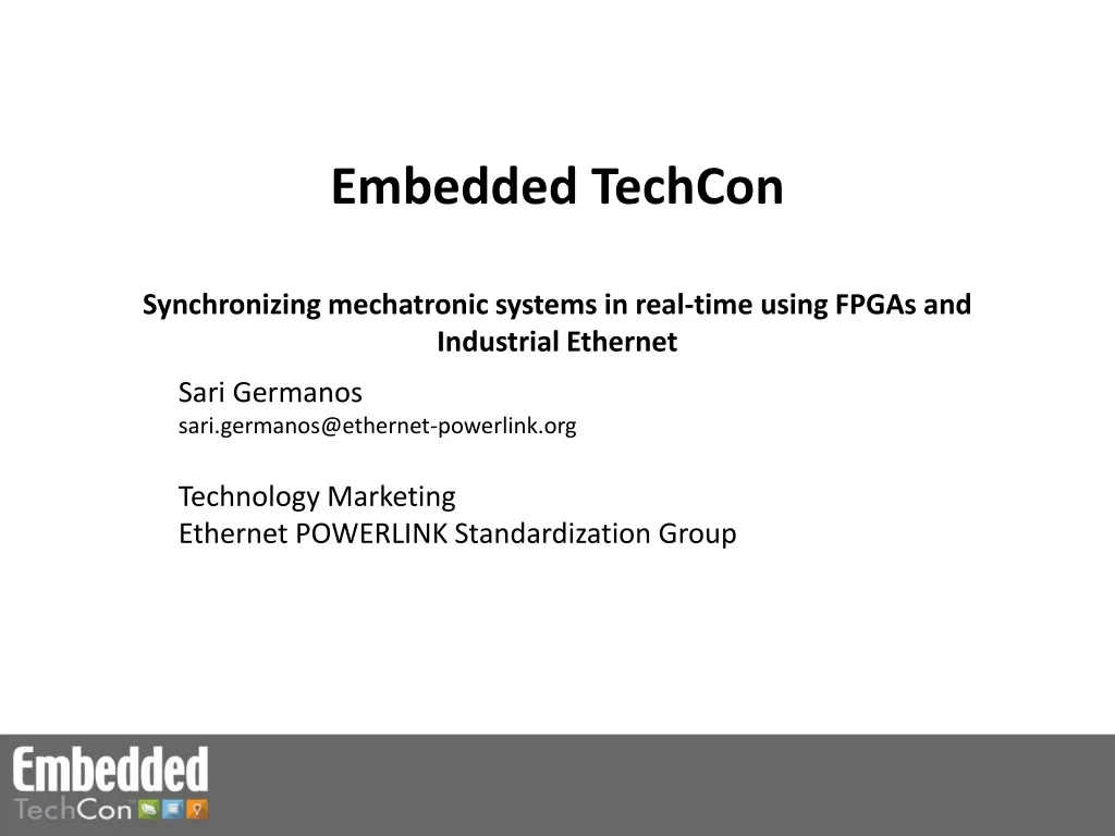 embedded techcon synchronizing mechatronic systems in real time using fpgas and industrial ethernet