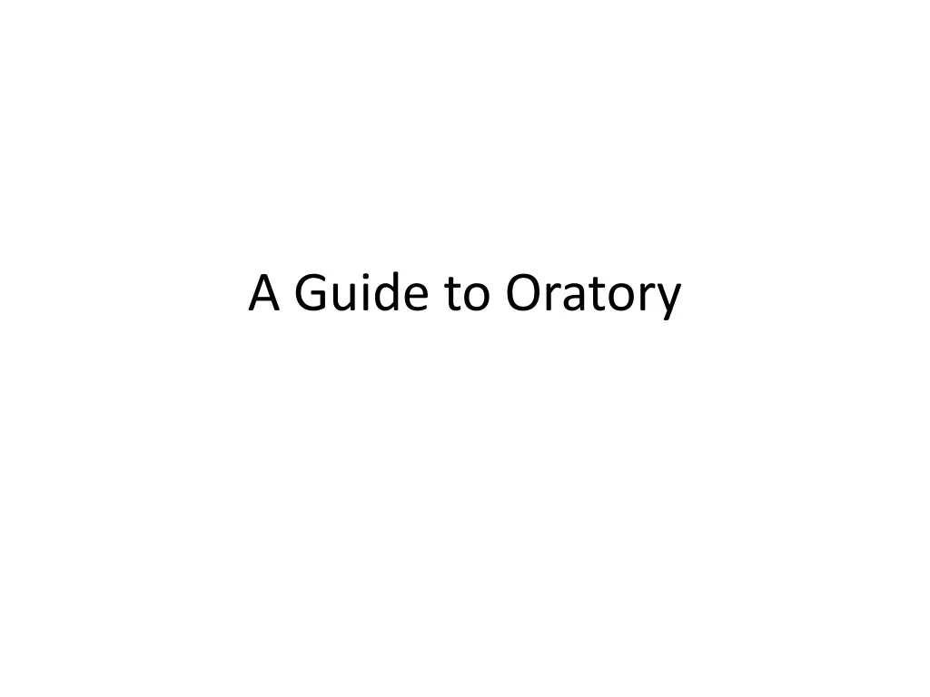a guide to oratory