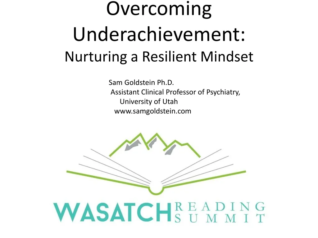 overcoming underachievement nurturing a resilient mindset