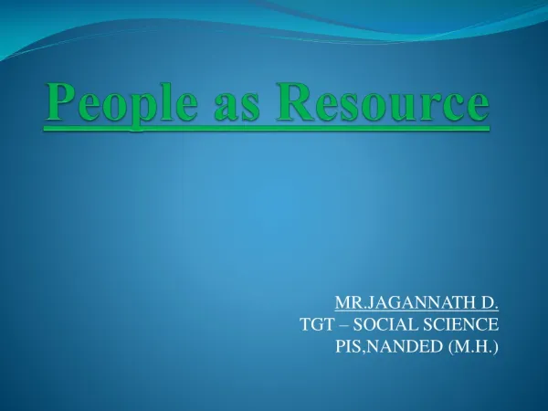People as Resource
