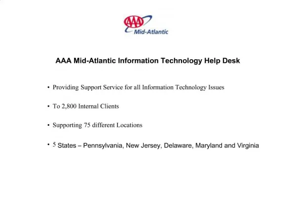 AAA Mid-Atlantic Information Technology Help Desk