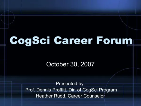 CogSci Career Forum