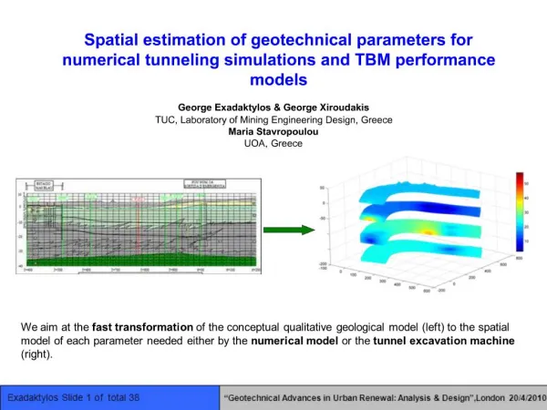 Spatial estimation of geotechnical parameters for numerical tunneling simulations and TBM performance models
