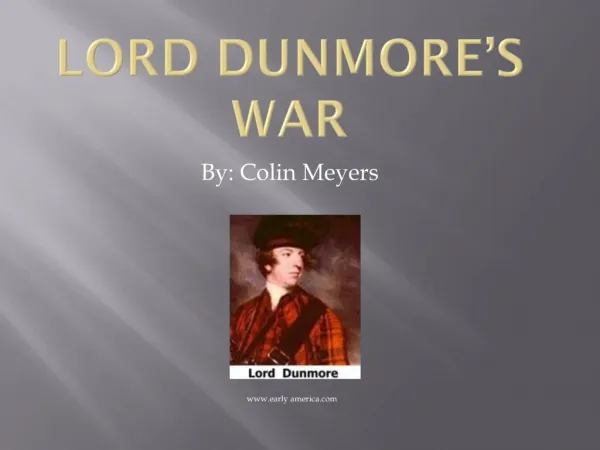 LORD DUNMORE S WAR