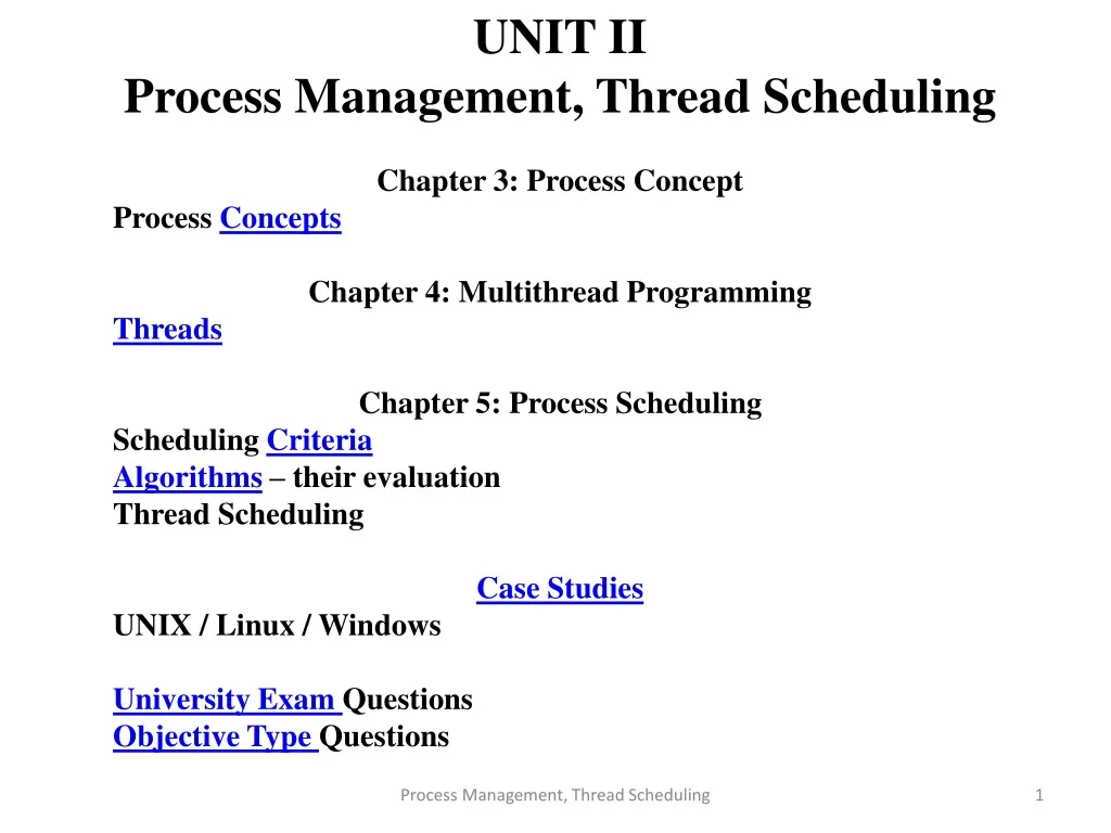 unit ii process management thread scheduling