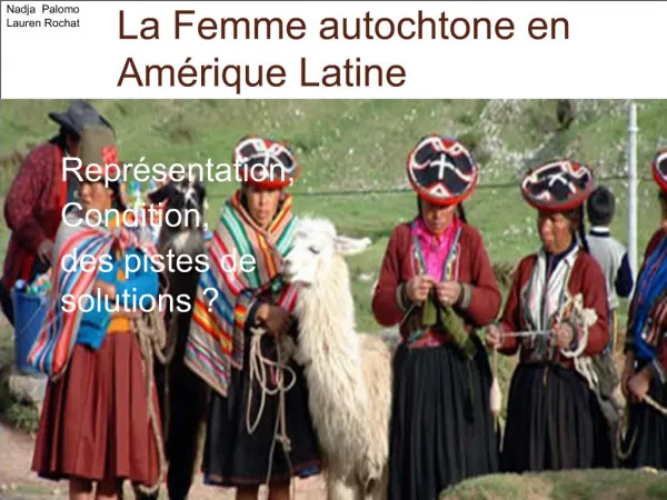 La Femme autochtone en Am rique Latine