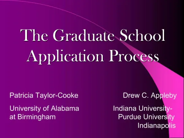 The Graduate School Application Process
