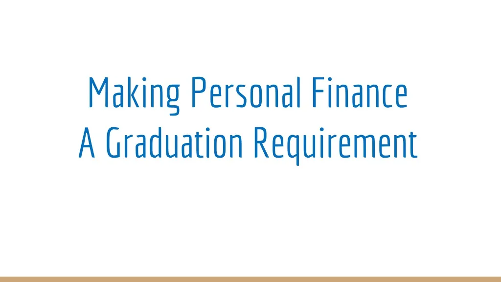 making personal finance a graduation requirement