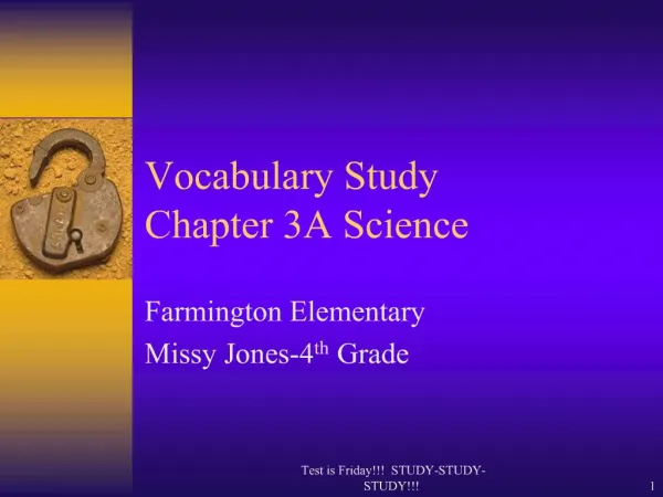 Vocabulary Study Chapter 3A Science
