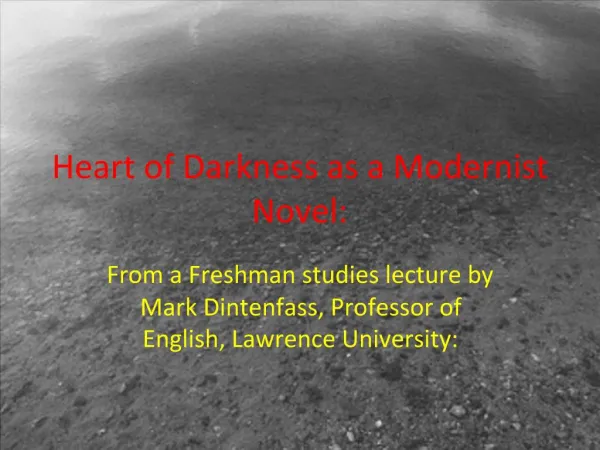 Heart of Darkness as a Modernist Novel:
