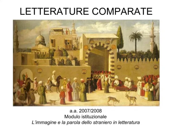 LETTERATURE COMPARATE