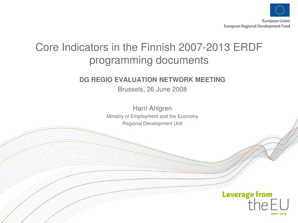 core indicators in the finnish 2007 2013 erdf programming documents