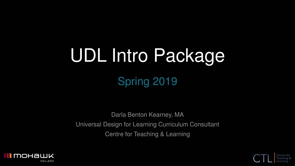 udl intro package spring 2019