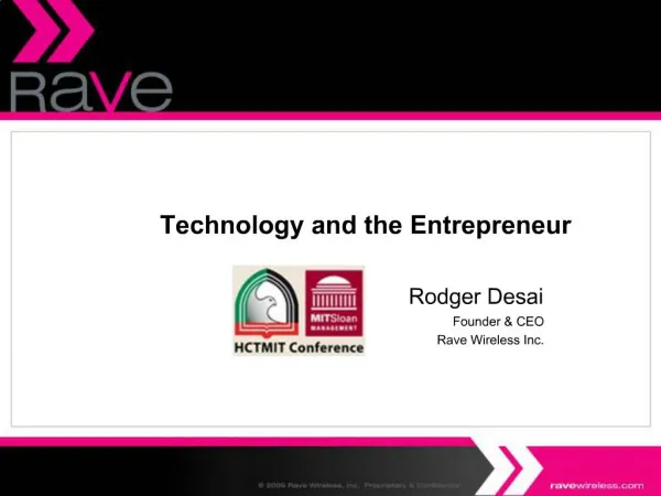 Technology and the Entrepreneur