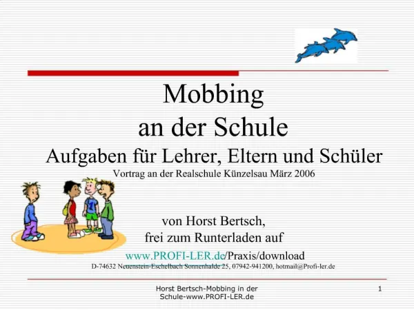 Horst Bertsch-Mobbing in der Schule-PROFI-LER.de