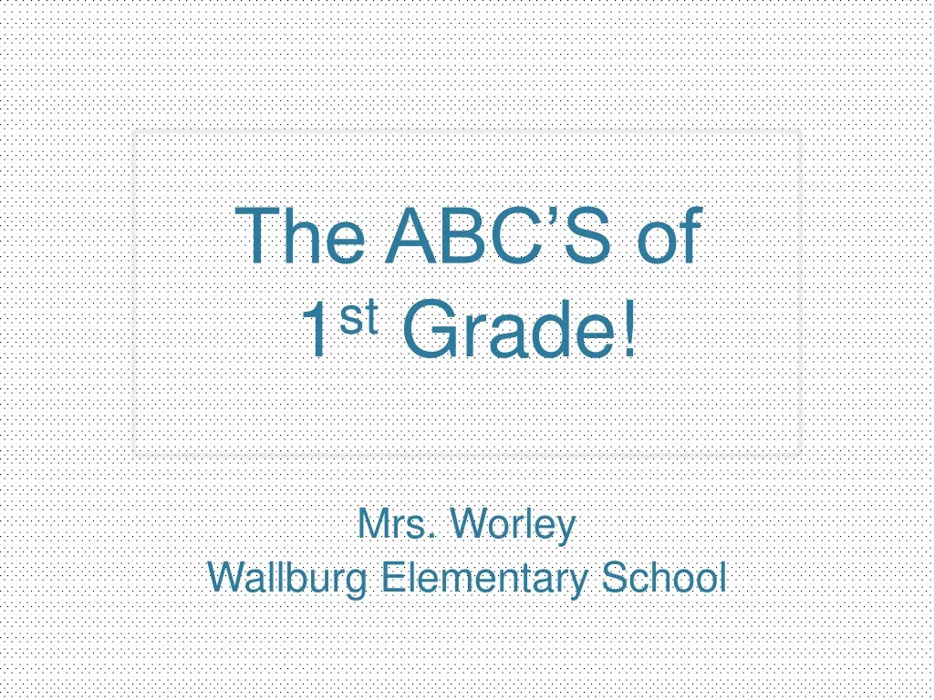 the abc s of 1 st grade