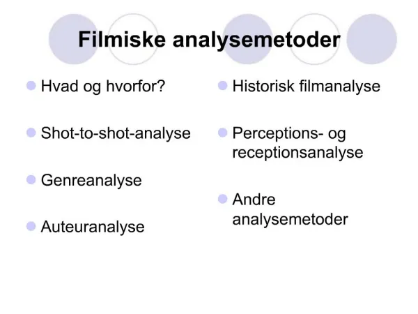 Filmiske analysemetoder