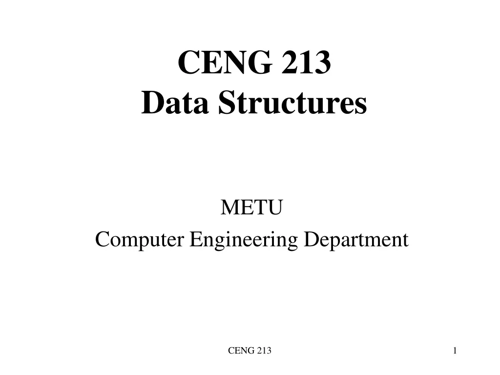 ceng 213 data structures