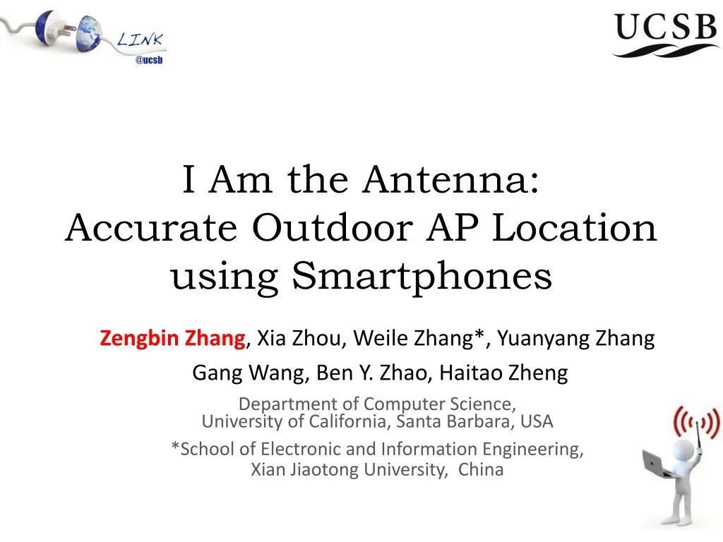 i am the antenna accurate outdoor ap location using smartphones