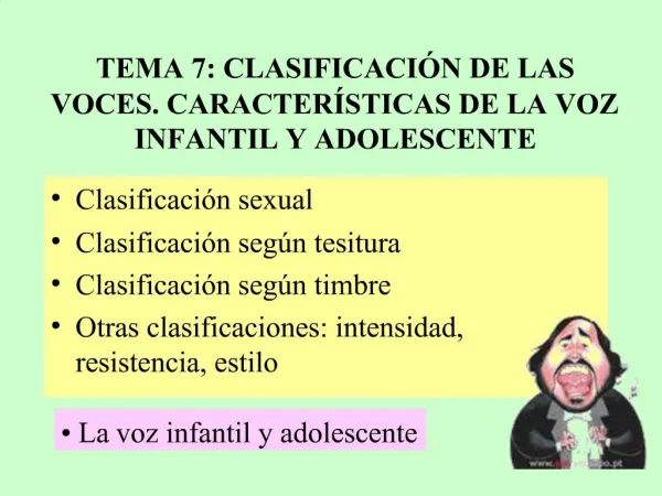 TEMA 7: CLASIFICACI N DE LAS VOCES. CARACTER STICAS DE LA VOZ INFANTIL Y ADOLESCENTE