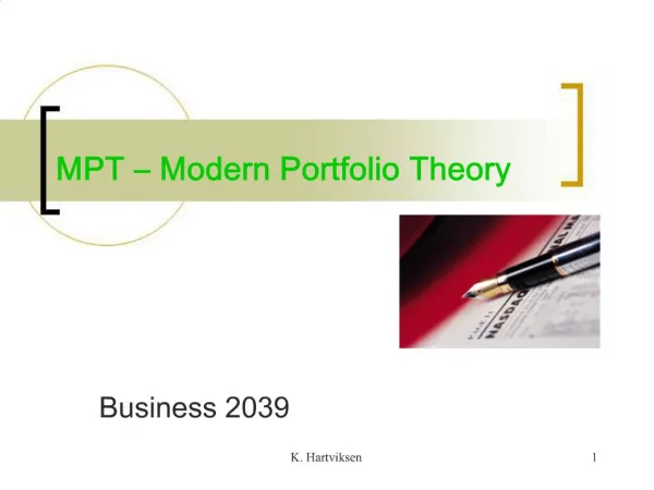 MPT Modern Portfolio Theory