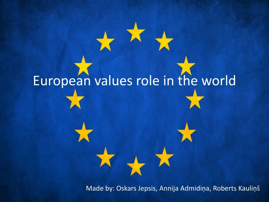european values role in the world