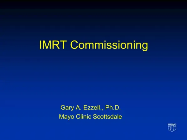 IMRT Commissioning