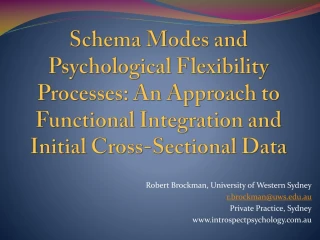Robert Brockman, University of Western Sydney r.brockman@uws.au Private Practice, Sydney - slide 1