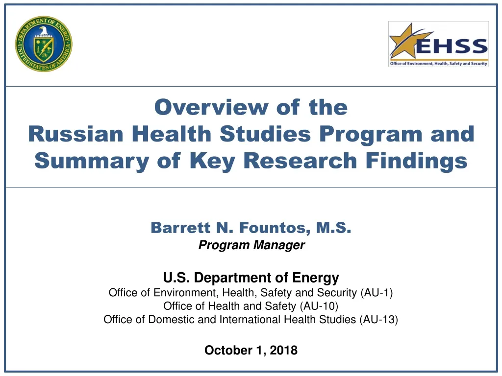 overview of the russian health studies program