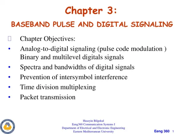 Chapter 3: BASEBAND PULSE AND DIGITAL SIGNALING