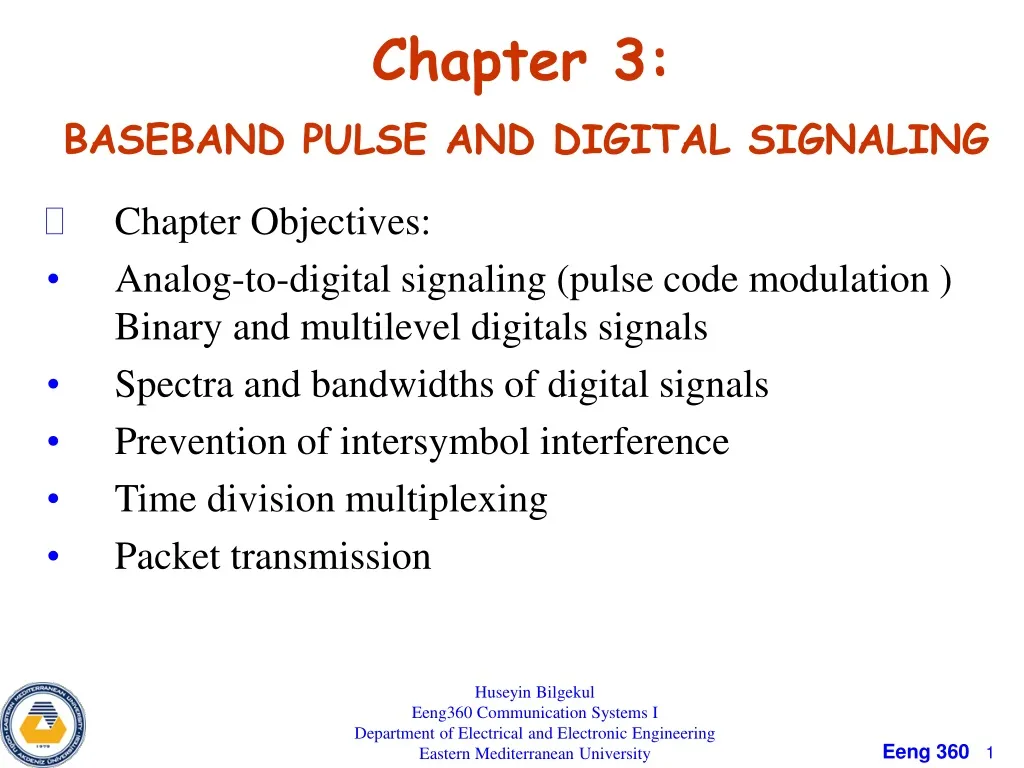 chapter 3 baseband pulse and digital signaling