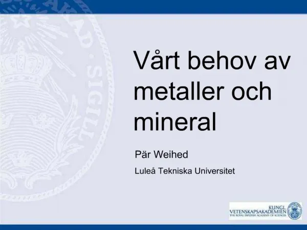 V rt behov av metaller och mineral
