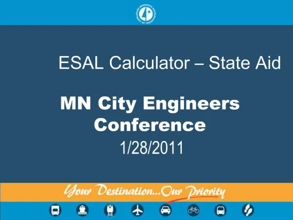 ESAL Calculator State Aid MN City Engineers Conference 1