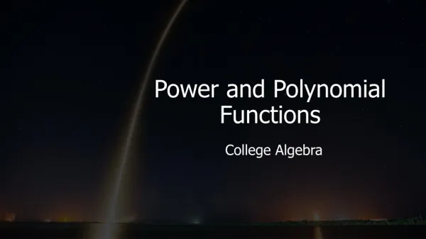 Power and Polynomial Functions