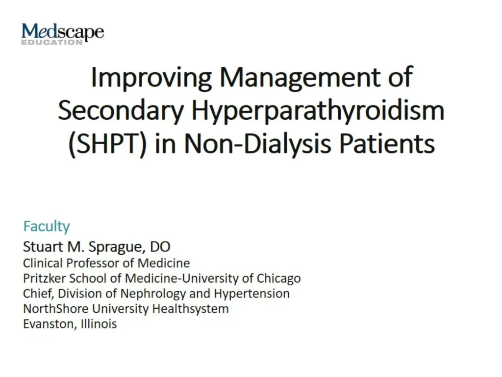 improving management of secondary hyperparathyroidism shpt in non dialysis patients