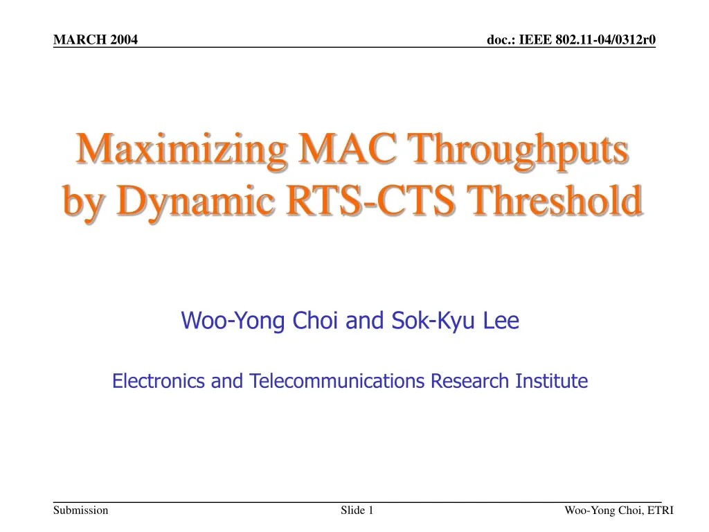 maximizing mac throughputs by dynamic rts cts threshold