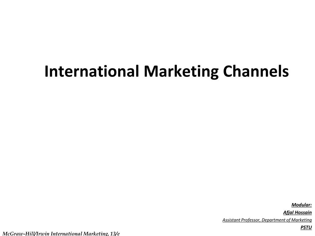 international marketing channels