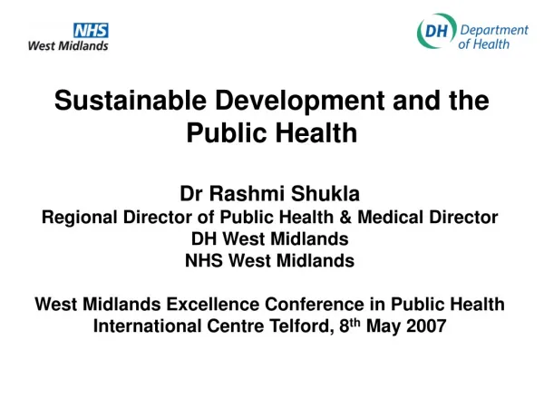 Sustainable Development and the Public Health